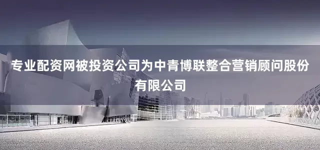 专业配资网被投资公司为中青博联整合营销顾问股份有限公司